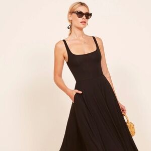 Reformation Rou Knit Dress Black, Size Medium